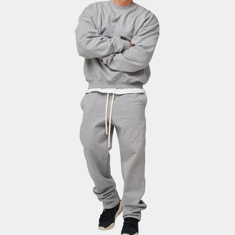 Mens Solid Loose Sweatshirt Set 33123705Z