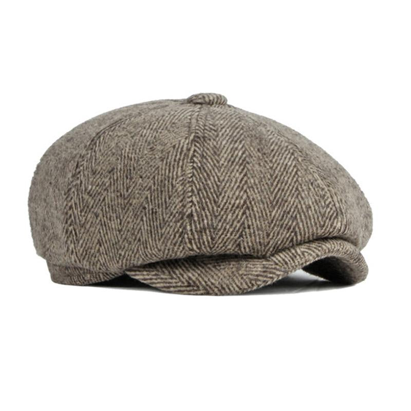 Mens British Vintage Wool Warm Earmuff Beret 36085431M