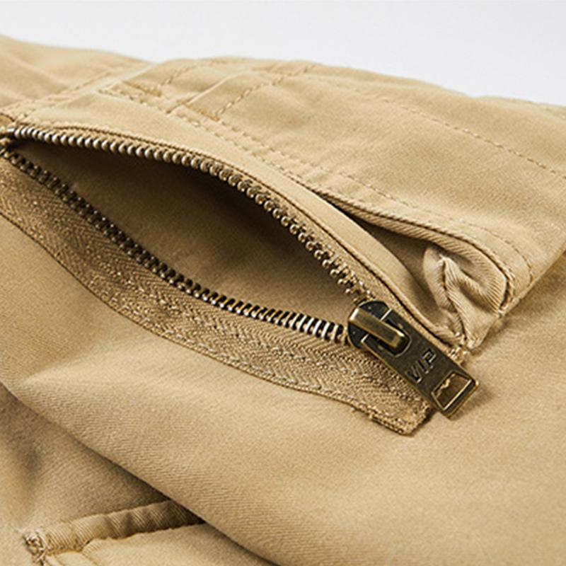 Mens Casual Cotton Fleece Washed Cargo Coat 12217264M