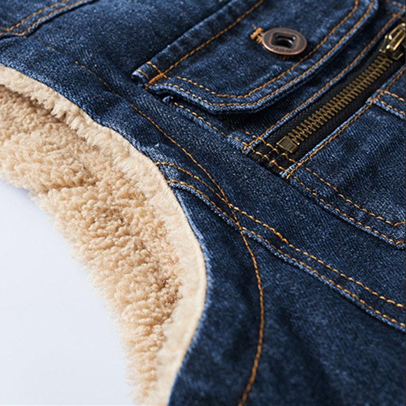 Mens Casual Multi-pocket Sherlock Denim Vest 99337972M