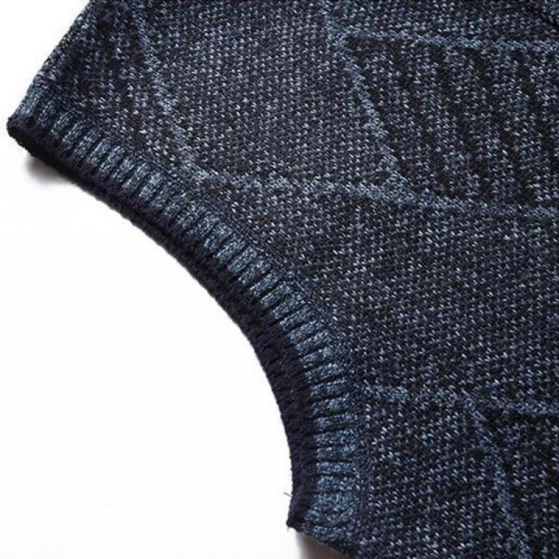 Mens Fleece Thick Sweater Stand Collar Vest 40742234X