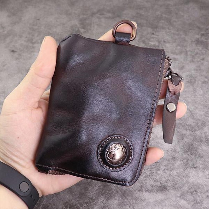 VINTAGE HANDMADE COWHIDE WALLET 65218738M