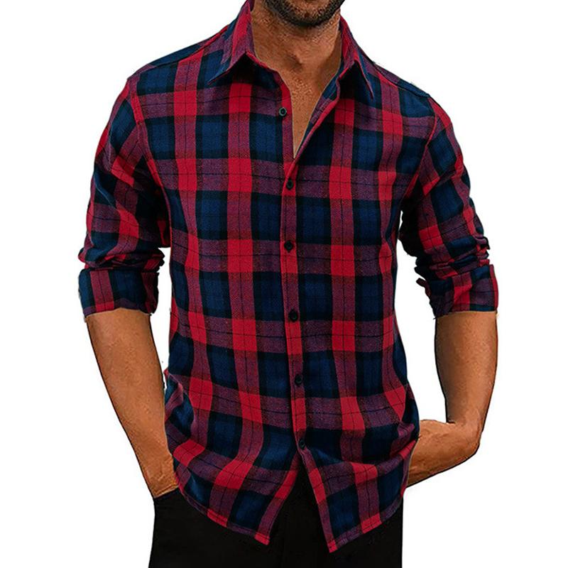 Mens Flannel Plaid Long Sleeve Shirt 26185028X
