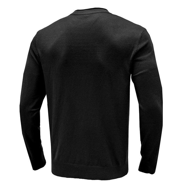 Mens Solid Round Neck Casual Sweater 27207117Z
