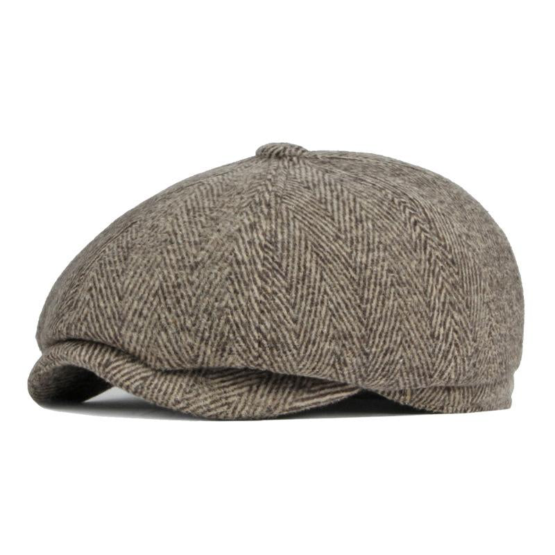 Mens British Vintage Wool Warm Earmuff Beret 36085431M