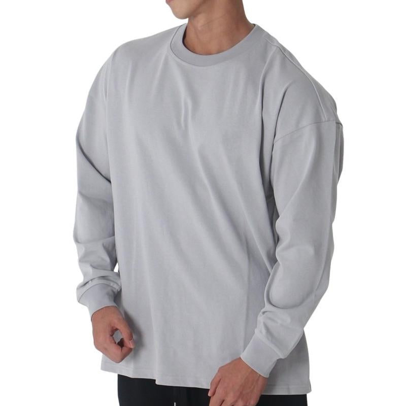 Mens Solid Color Loose Fitness Clothes Casual Pullover Sports Sweatshirt 79445663X