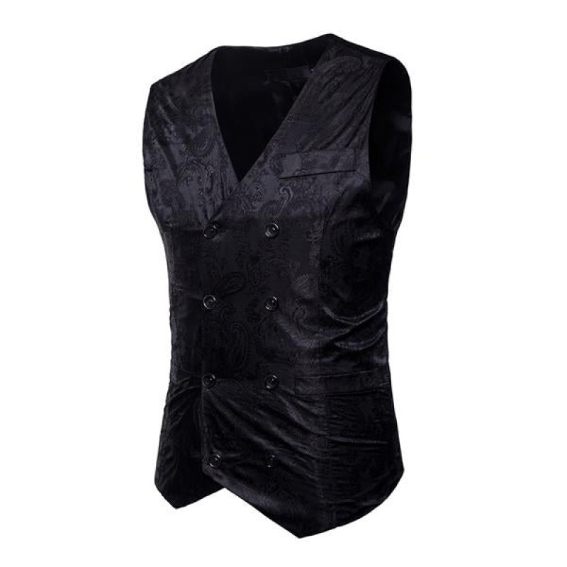 Mens Formal Cashew Flower Print Vest 71042054X