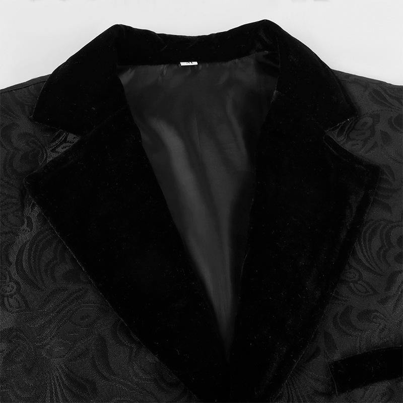 Mens Solid Color Jacquard Lapel Vest 81101790X