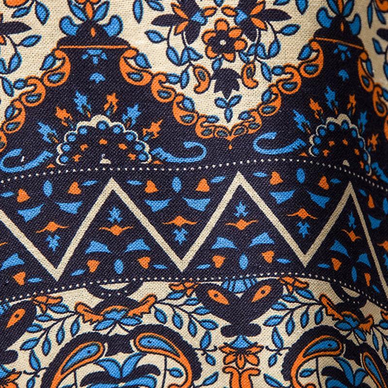 Mens Casual National Print Short -Sleeved Shirt 49020621Y