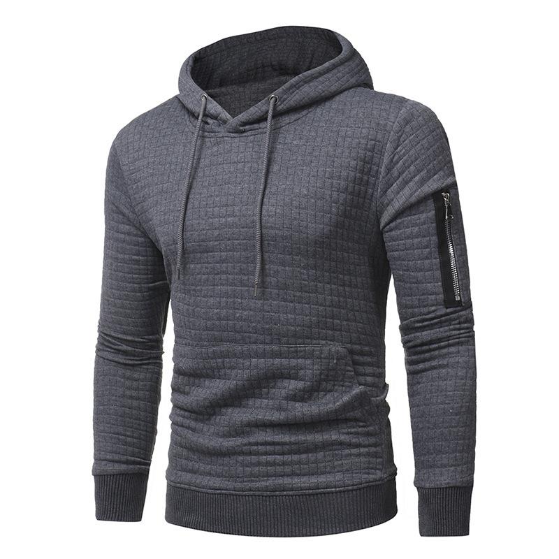 Mens Zipper Decor Loose Fit Casual Hoodie 22625474Z