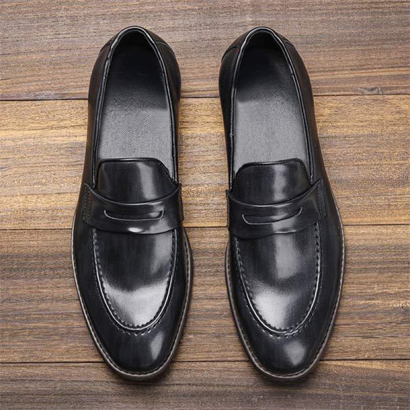 MENS SLIP-ON P LEATHER LOAFERS 66974148