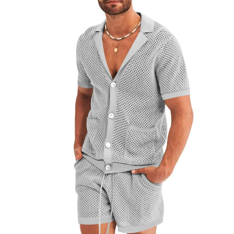 Mens Casual Solid Color Hollow Set 14406825Y