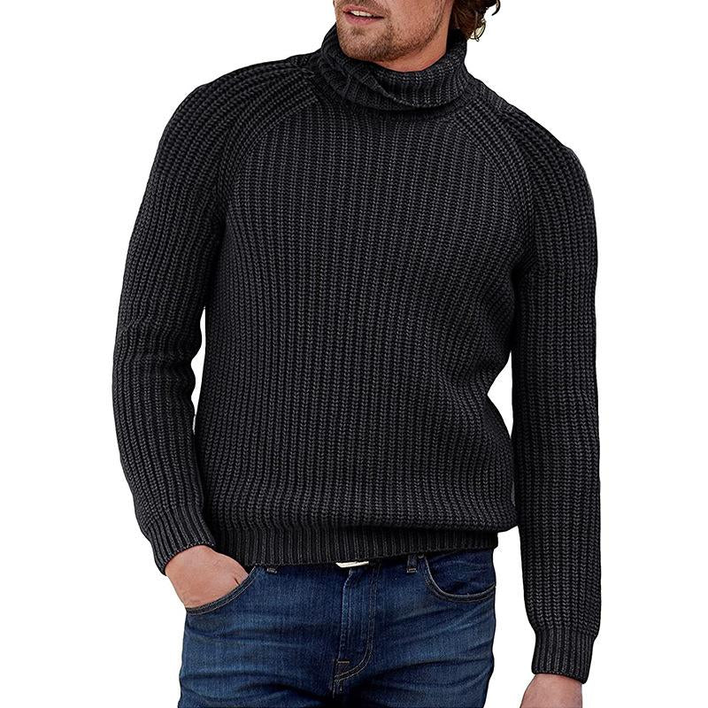 Mens Solid Color Long Sleeve Turtleneck Sweater 26644030X