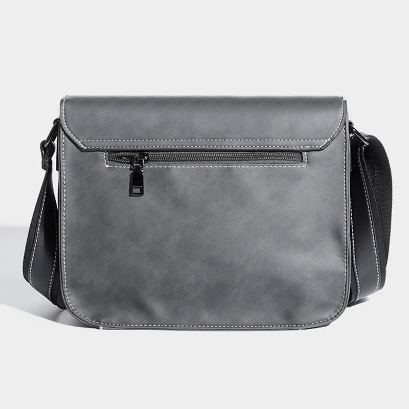 Mens Casual Matte Leather Multi-Pocket Messenger Bag 84325111Y