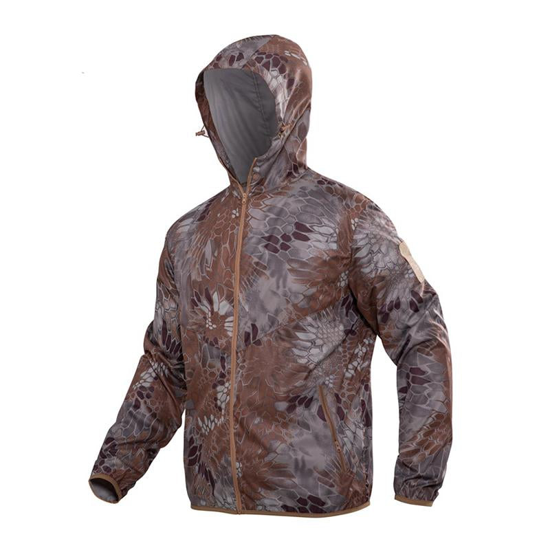 Mens Outdoor Sunscreen Breathable Quick-Drying Tactical Hooded Jacket 95934041M