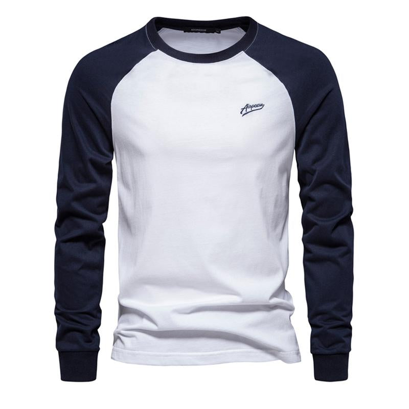 Mens Long Sleeve Stitching Casual T-Shirt 12210693X