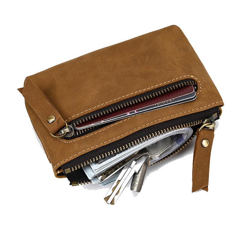 MenS Multi-Layer Zipper Cowhide Mini Case 08633412Y