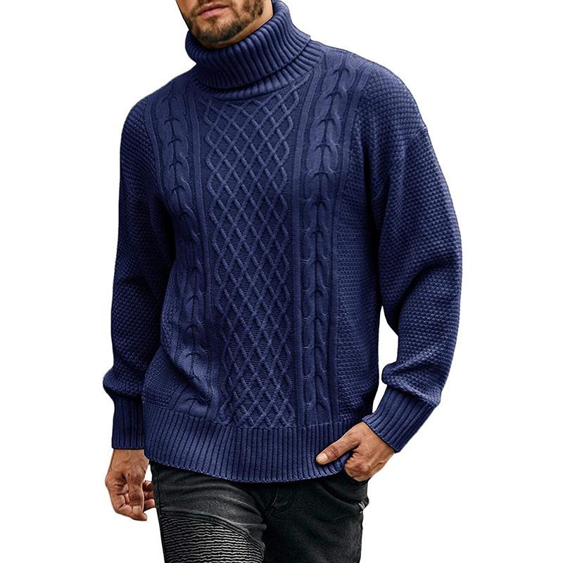 Mens Turtleneck Long Sleeve Pullover Knit Sweater 04672420M
