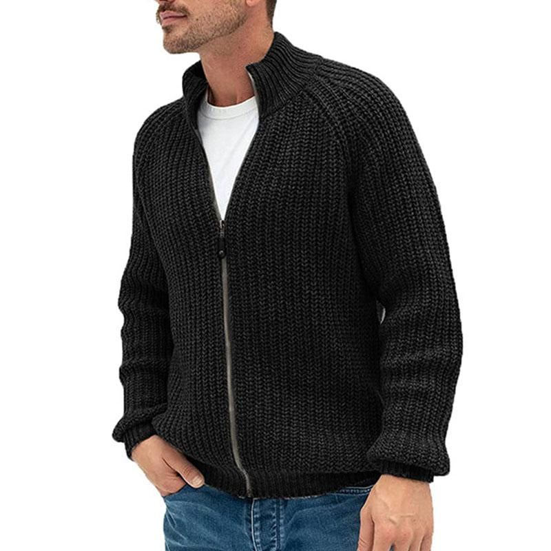 Mens Casual Zip Turtleneck Knit Cardigan 64602251M