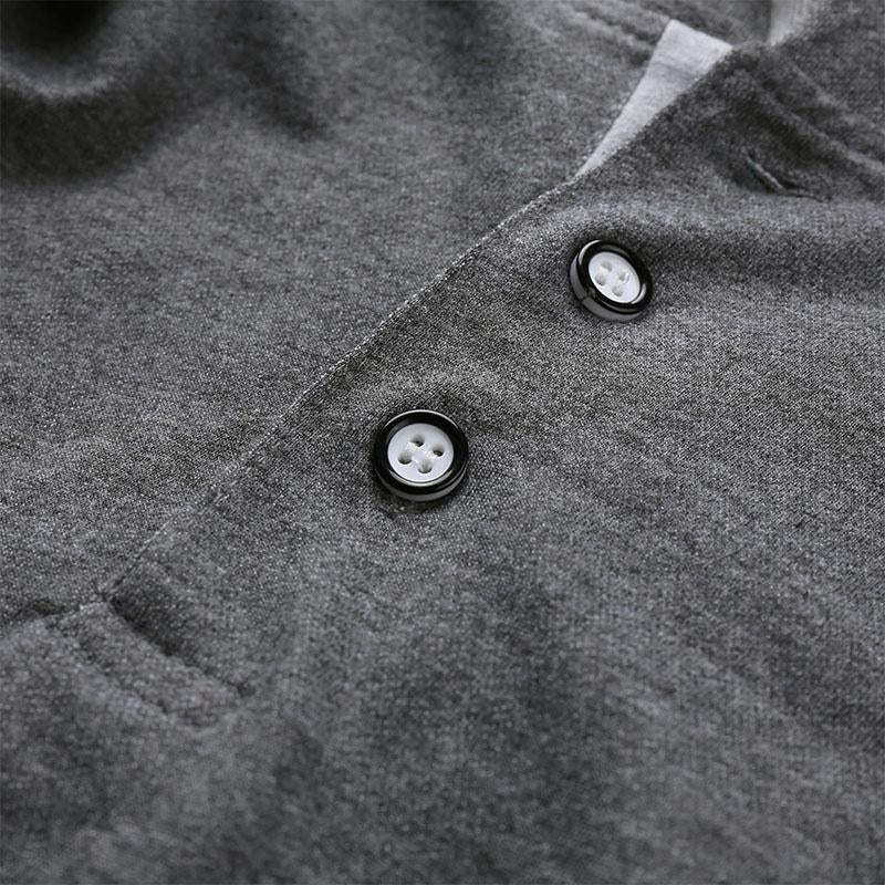 Mens Casual Round Neck Button Loose Long Sleeve Hooded T-Shirt 14365821M