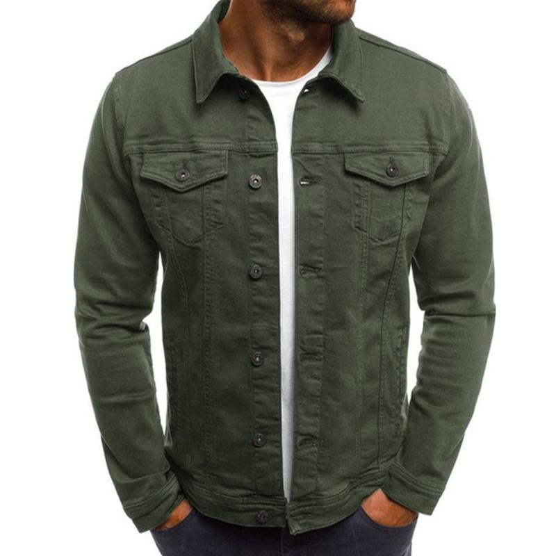 Mens Casual Solid Color Button Lapel Jacket 02134545M