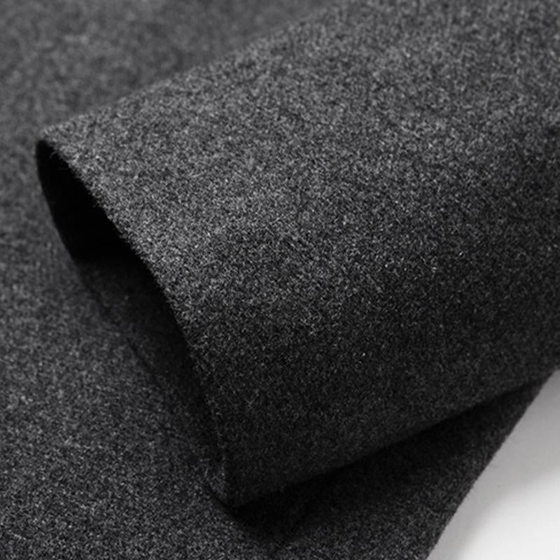 Mens Stand Collar Solid Color Woolen Coat 09916804X