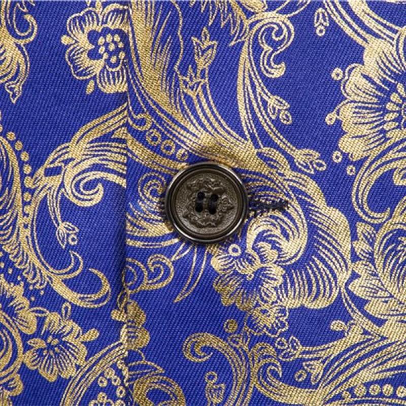 Mens Ethnic Print V-Neck Dress Vest 36969724M