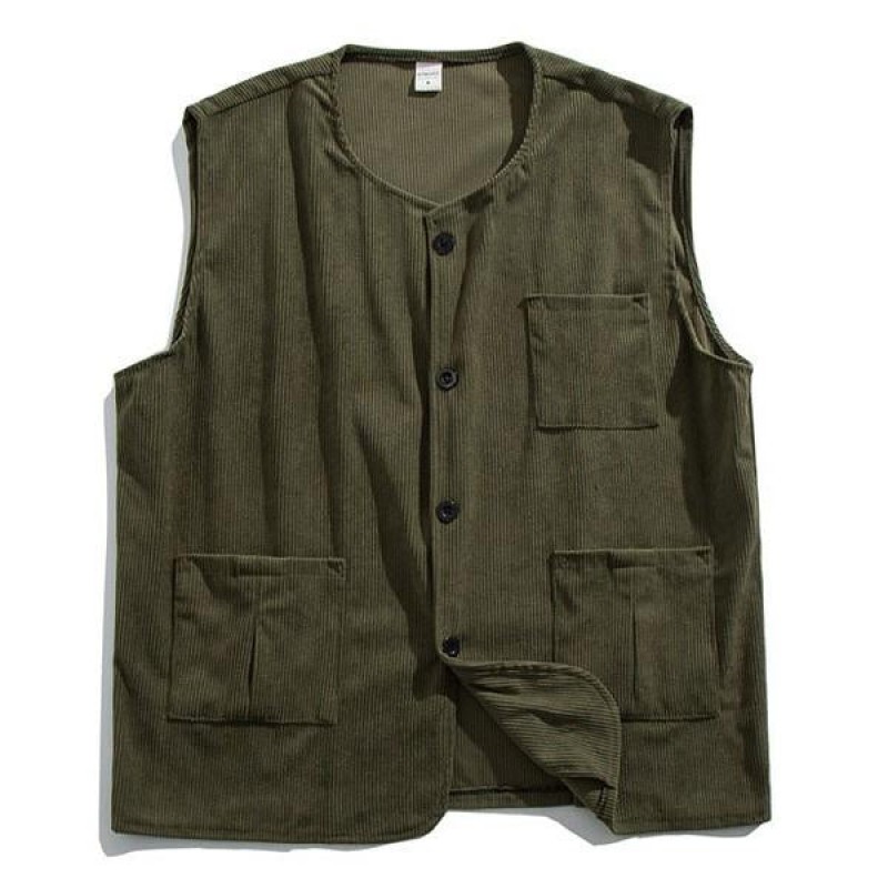 Mens Loose Multi-pocket Vest 51982905X