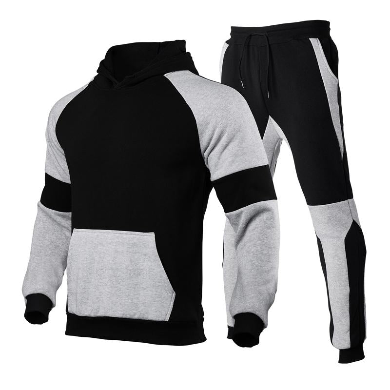 Mens Patchwork Hoodie and Hoodie Set 62068546X