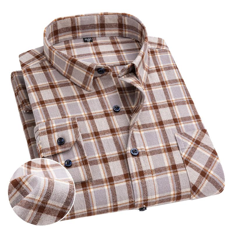 Mens Brushed Casual Long Sleeve Shirt 72663341X