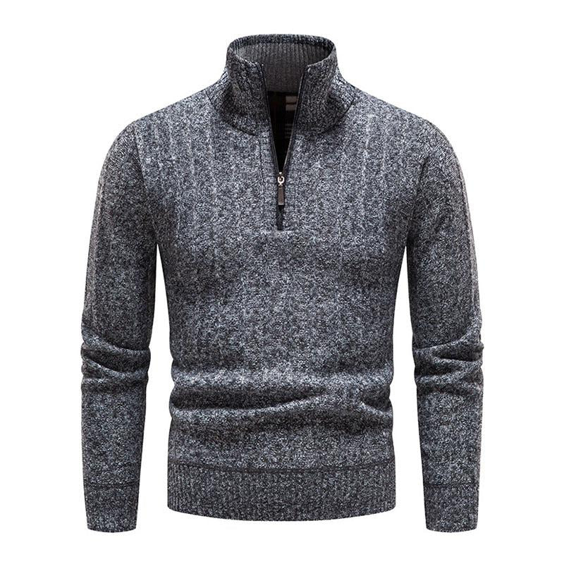 Mens Casual Half Turtleneck Zip Thick Knitwear 27809823M