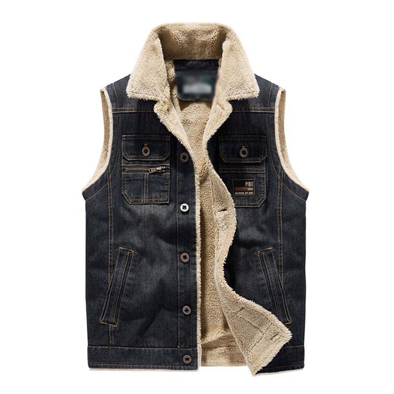 Mens Casual Multi-pocket Sherlock Denim Vest 99337972M