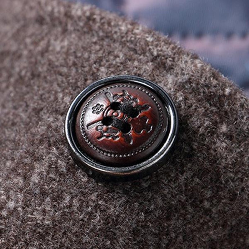 Mens Lapel Padded Scarf Woolen Coat 28461535M