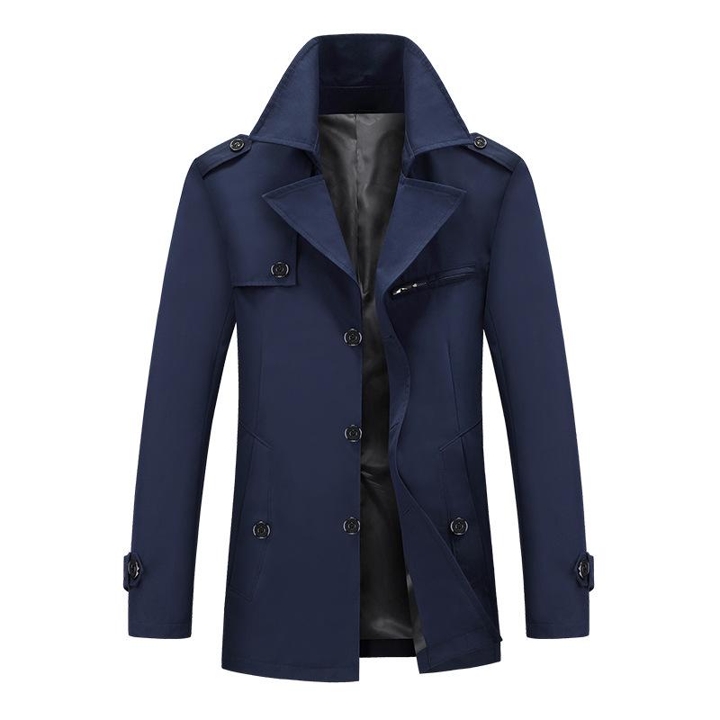 Mens Lapel Mid-length Trench Coat 37659283Z