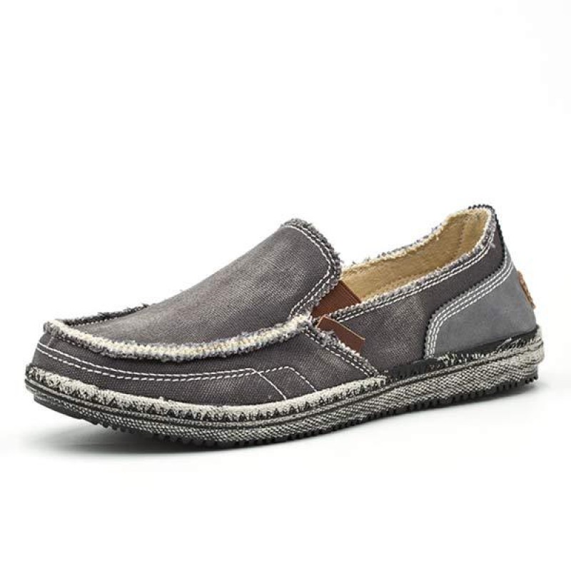 MENS WASHED DENIM CANVAS SLIP-ON SHOES 59975887