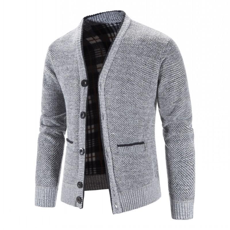Mens Fleece V-neck Cardigan Jacket 50350724X