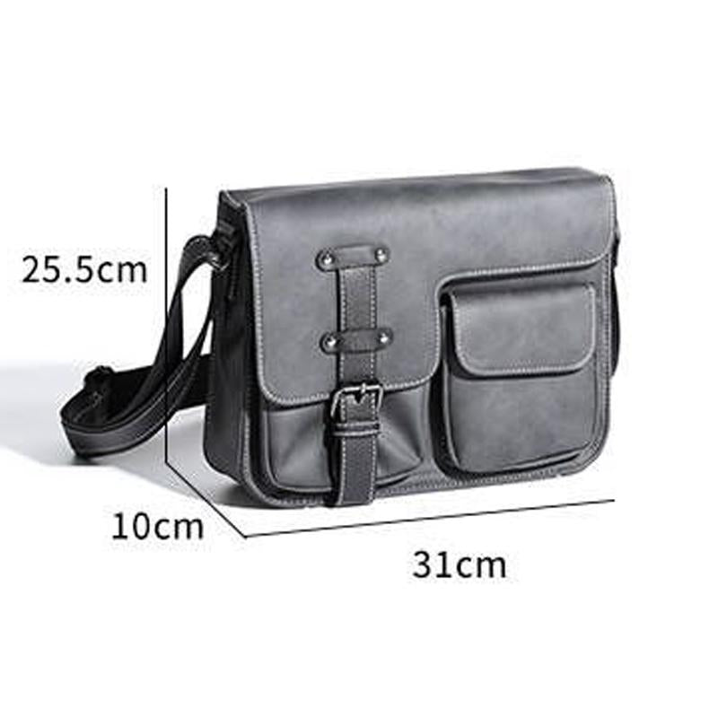 Mens Casual Matte Leather Multi-Pocket Messenger Bag 84325111Y