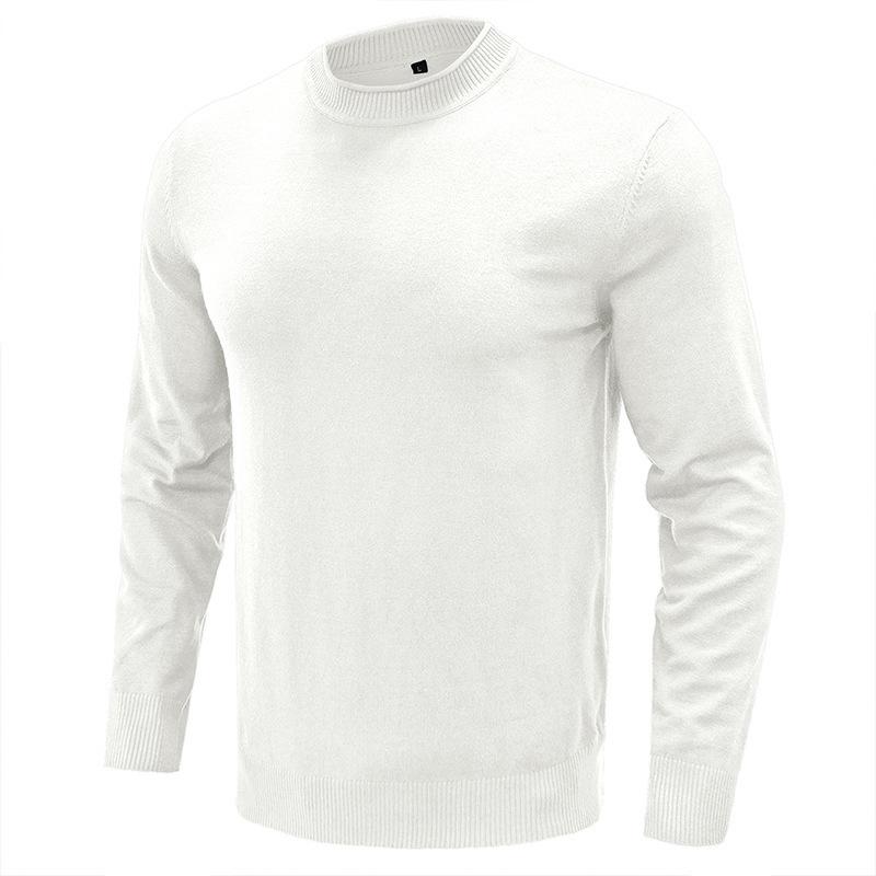 Mens Solid Round Neck Casual Sweater 27207117Z