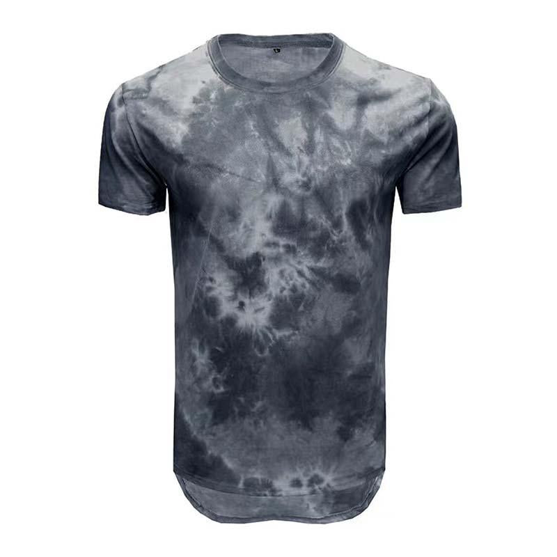 Mens Casual Tie Dye Round Neck Short Sleeved T-shirt 40970629M