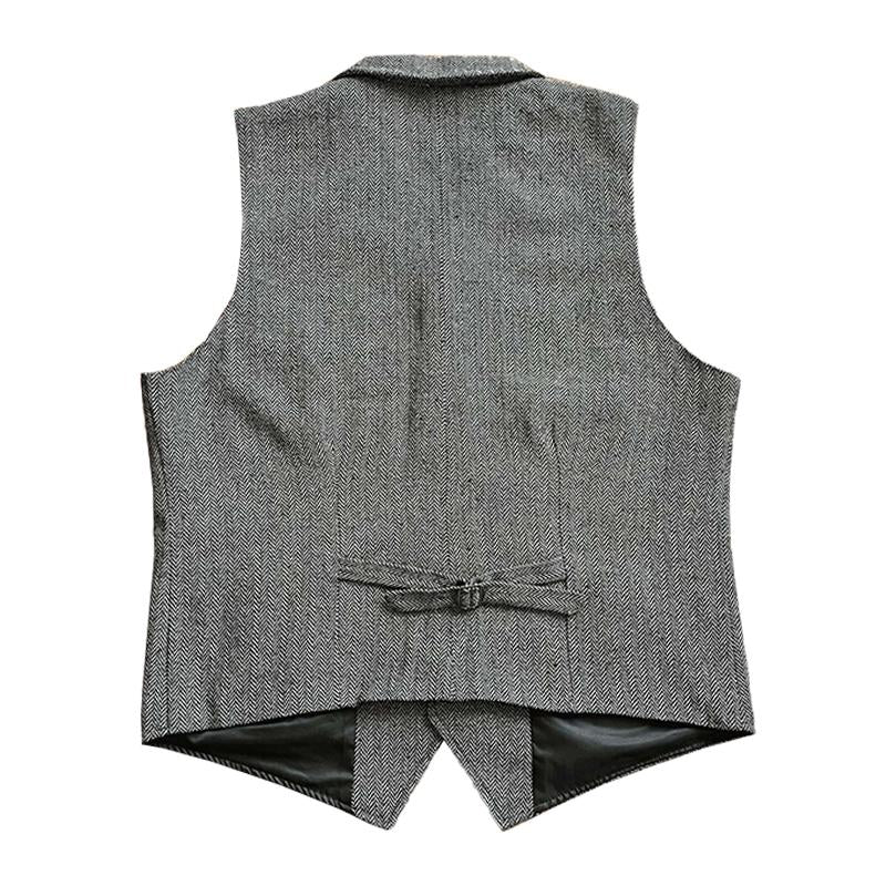 Mens Retro Slim Herringbone Vintage Vest 03598480M