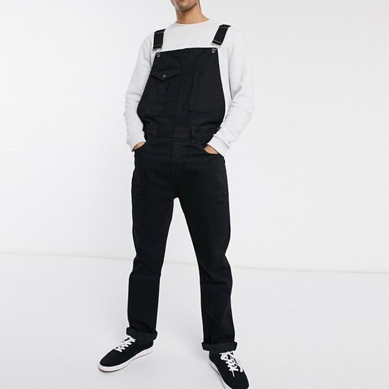 Mens Vintage Multi-Pocket Denim Overalls 88942737Y