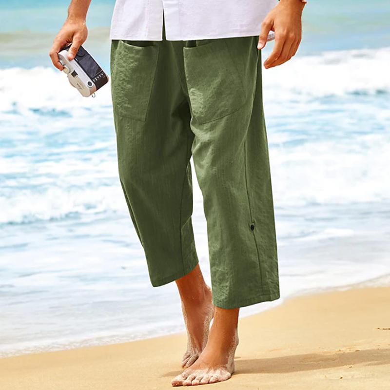 Mens Casual Loose Pocket Beach Pants 77569009Y