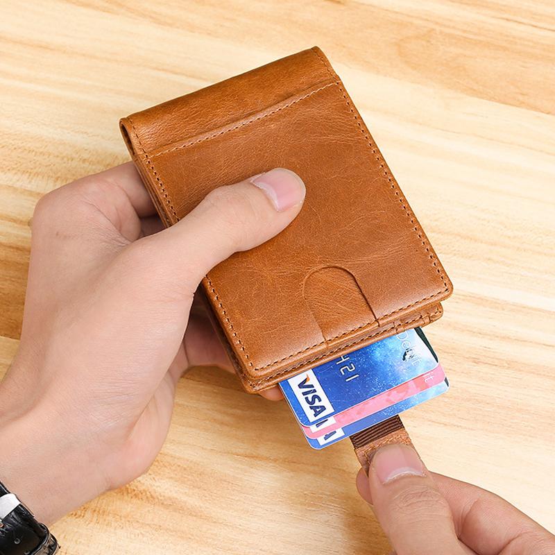 MenS Leather Multi-Function Pull Card Wallet 60081467Y