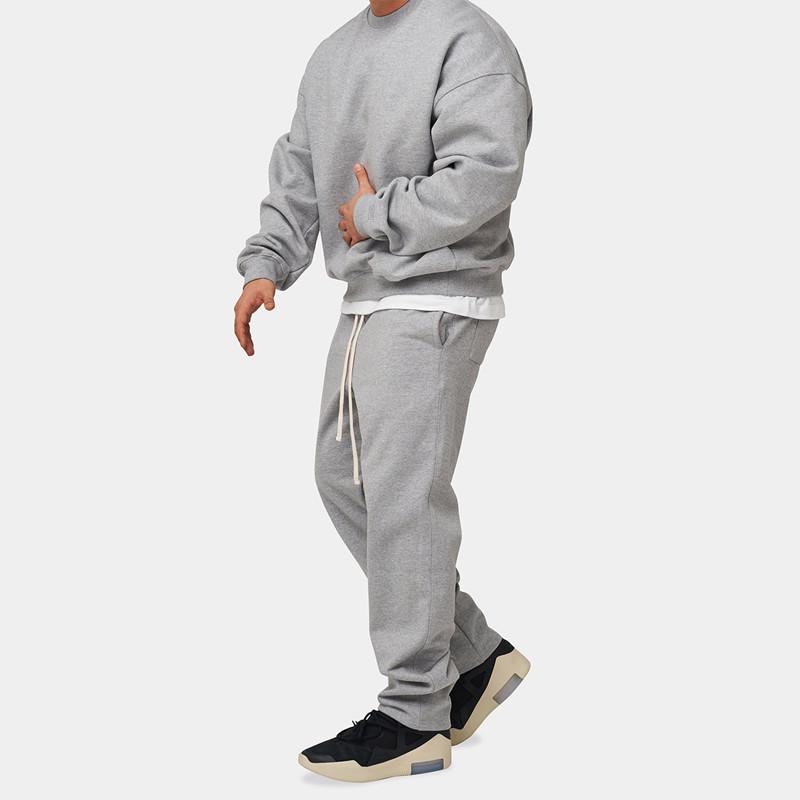 Mens Solid Loose Sweatshirt Set 33123705Z