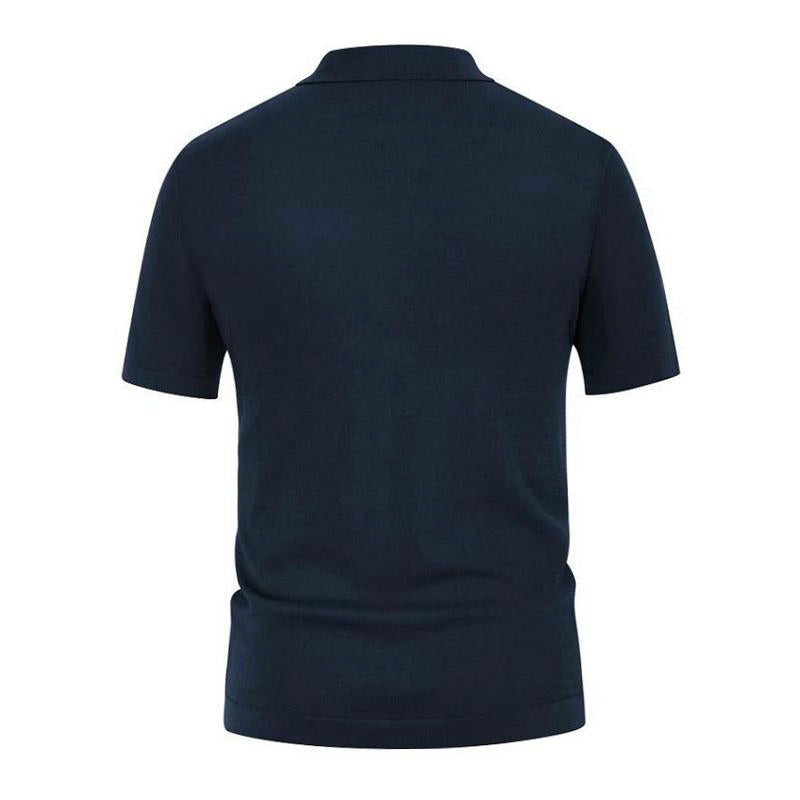 Mens Striped Contrast Knit Polo Shirt 42110133M