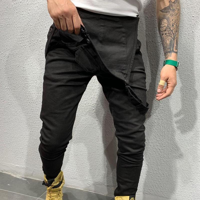 Mens Solid Color Denim Overalls 01703561X