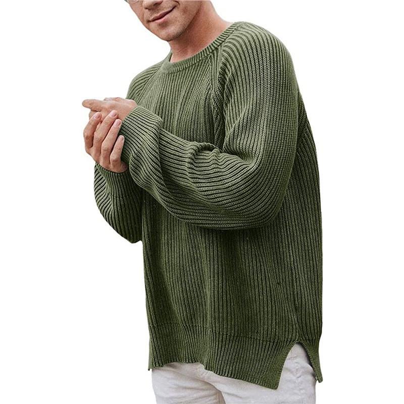 Mens Casual Round Neck Long Sleeve Pullover Knitwear 19852100M