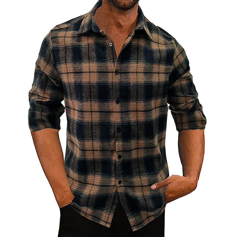 Mens Flannel Plaid Long Sleeve Shirt 26185028X
