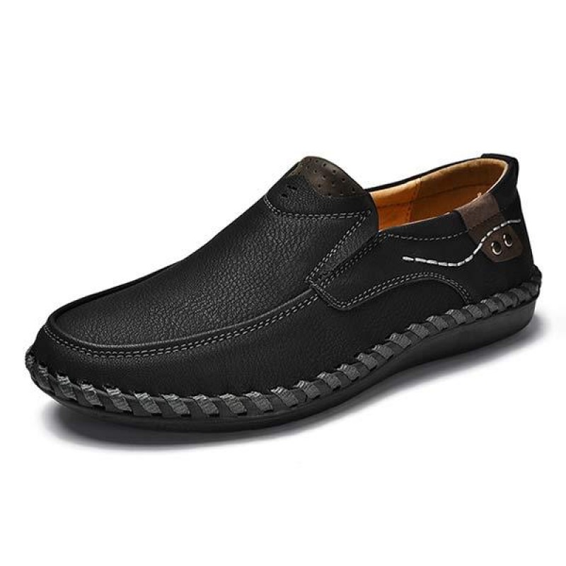 MENS RETRO SLIP-ON LEATHER SHOES 09572323