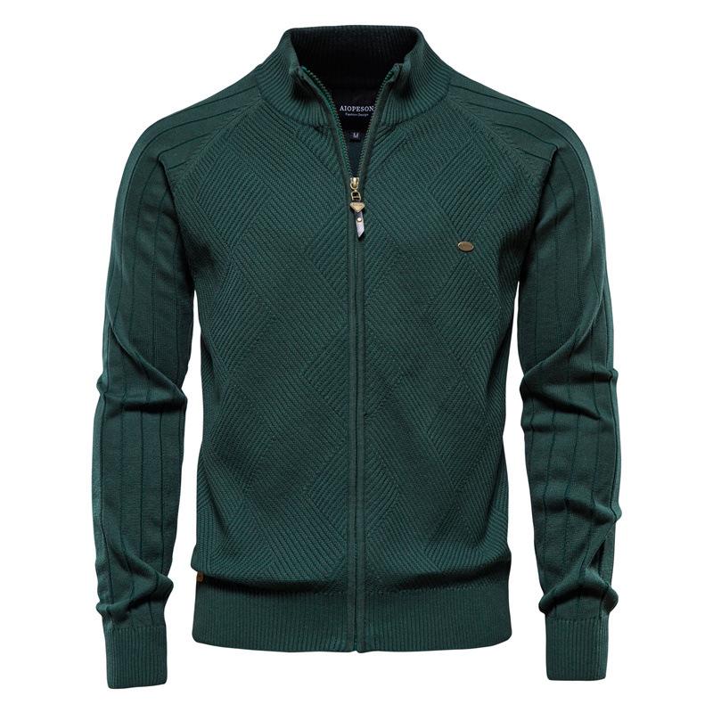 Mens Zippered Stand-up Cardigan Jacket 33798332X